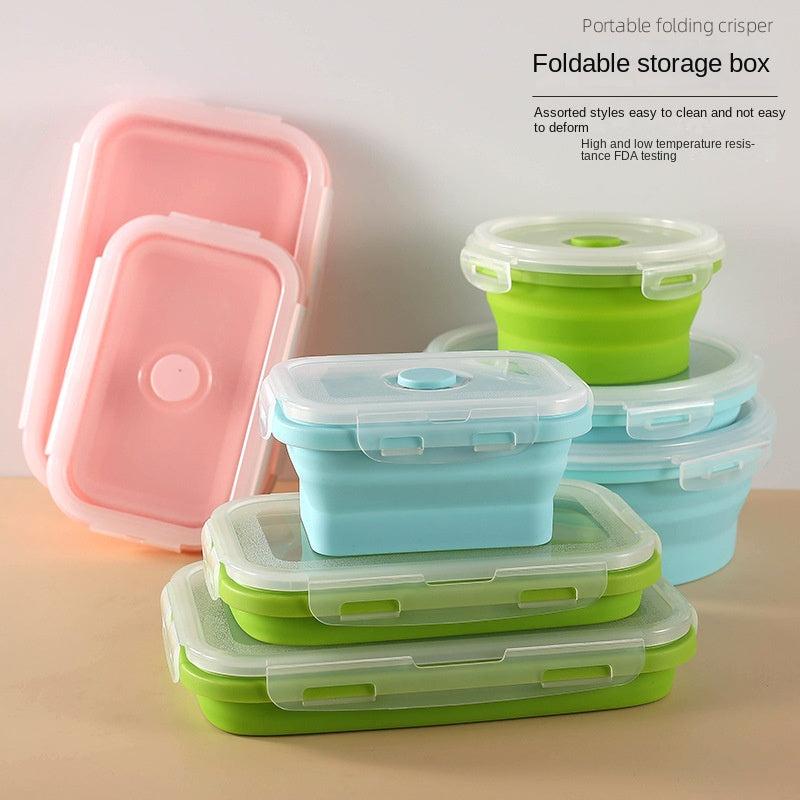 4pcs Insulated Silicone Folding Lunch Box for Picnics & Travel