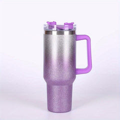 40oz Glitter Tumbler With Handle Stainless Steel Vacuum Flask