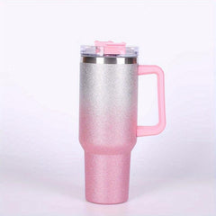 40oz Glitter Tumbler With Handle Stainless Steel Vacuum Flask