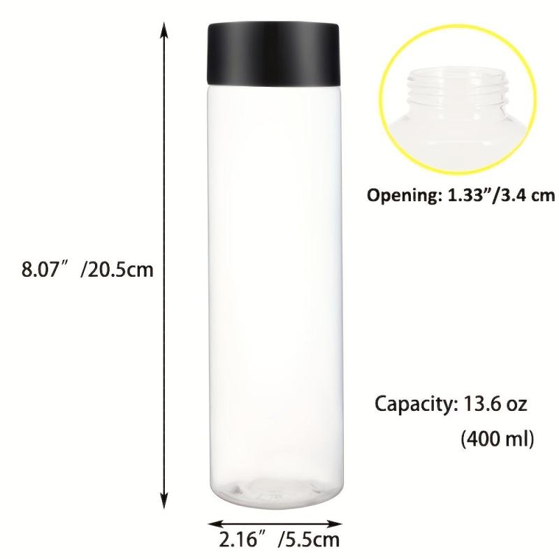 12 Pack Clear PET Plastic Juice Bottles with Caps - Reusable & Durable