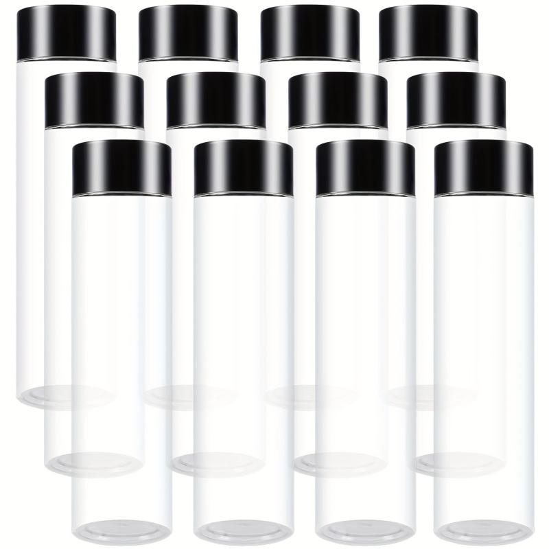 12 Pack Clear PET Plastic Juice Bottles with Caps - Reusable & Durable