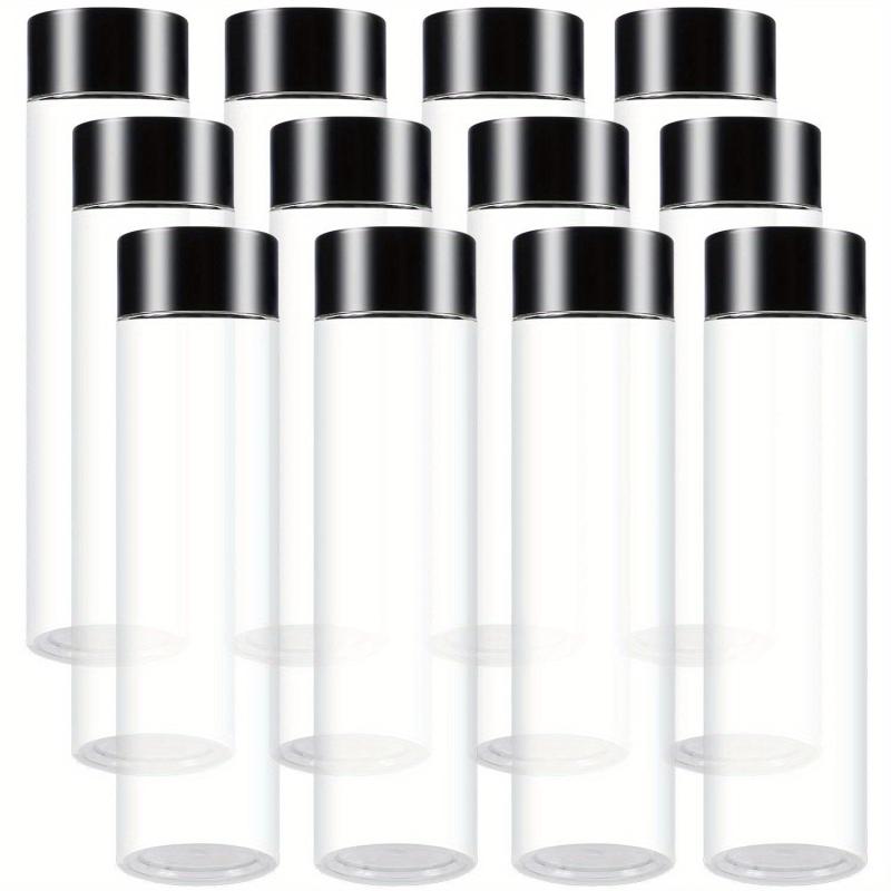 12 Pack Clear PET Plastic Juice Bottles with Caps - Reusable & Durable