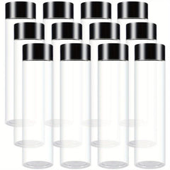 12 Pack Clear PET Plastic Juice Bottles with Caps - Reusable & Durable