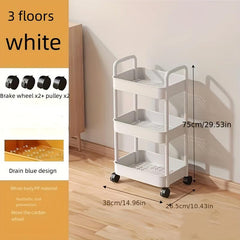Plastic Small Stroller Storage Rack Floor Household Movable Shelf