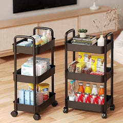 Plastic Small Stroller Storage Rack Floor Household Movable Shelf