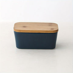 Ceramic Butter Keeper with Wooden Lid