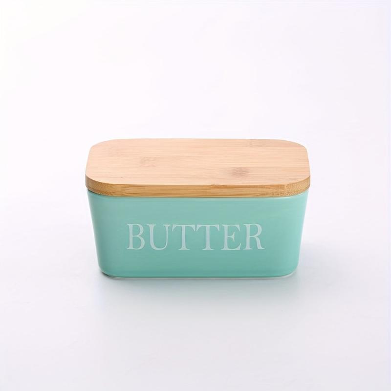 Ceramic Butter Keeper with Wooden Lid