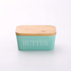 Ceramic Butter Keeper with Wooden Lid