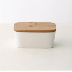 Ceramic Butter Keeper with Wooden Lid
