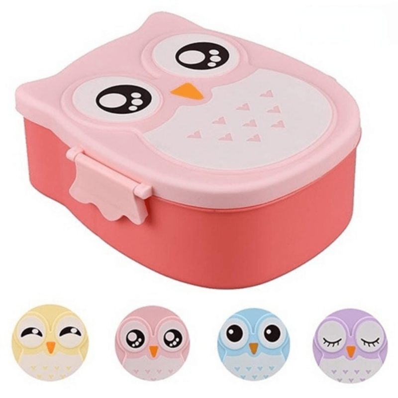 Leakproof Owl Lunch Box for Teens & Workers Divided Microwave Bento Box