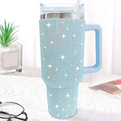 40oz Stainless Steel Studded Tumbler Insulated Vacuum Cup with Handle 1200ml