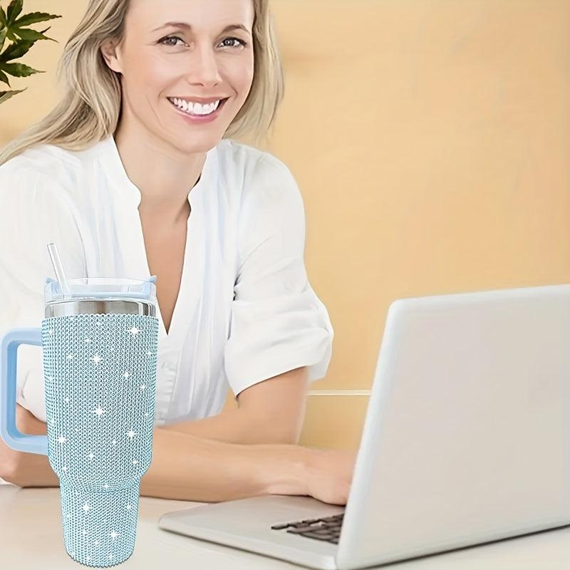 40oz Stainless Steel Studded Tumbler Insulated Vacuum Cup with Handle 1200ml