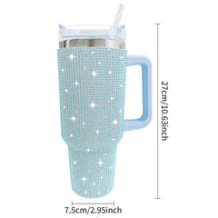 40oz Stainless Steel Studded Tumbler Insulated Vacuum Cup with Handle 1200ml