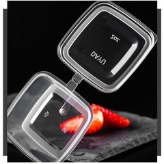 50pcs Square Plastic Sauce Cups With Lids for Travel Picnic Barbecue