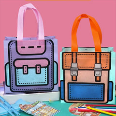 4pcs Portable Non woven Bag Snack Bag for Kids Kindergarten