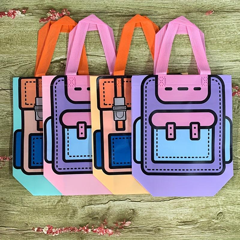 4pcs Portable Non woven Bag Snack Bag for Kids Kindergarten