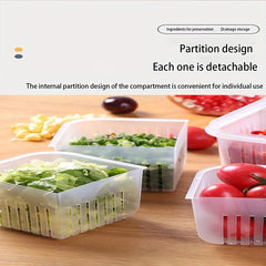 5pcs Green Onion Box With Lid Kitchen Storage Refrigerator Food Fresh keeping