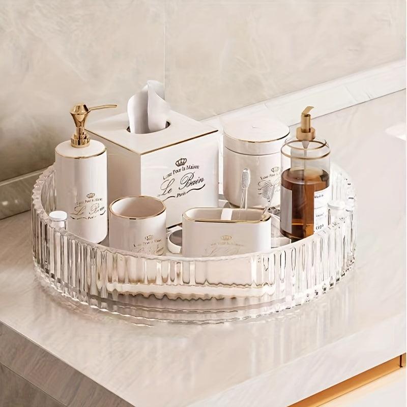 Lazy Susan Rotating Seasoning Rack Bathroom Storage Cou