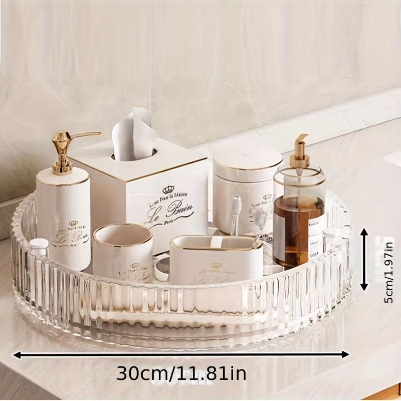 Lazy Susan Rotating Seasoning Rack Bathroom Storage Cou