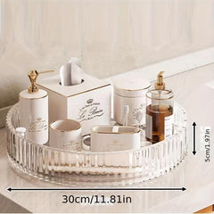 Lazy Susan Rotating Seasoning Rack Bathroom Storage Cou