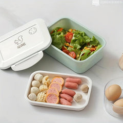 Leak Proof Square Lunch Box with Dual Compartments
