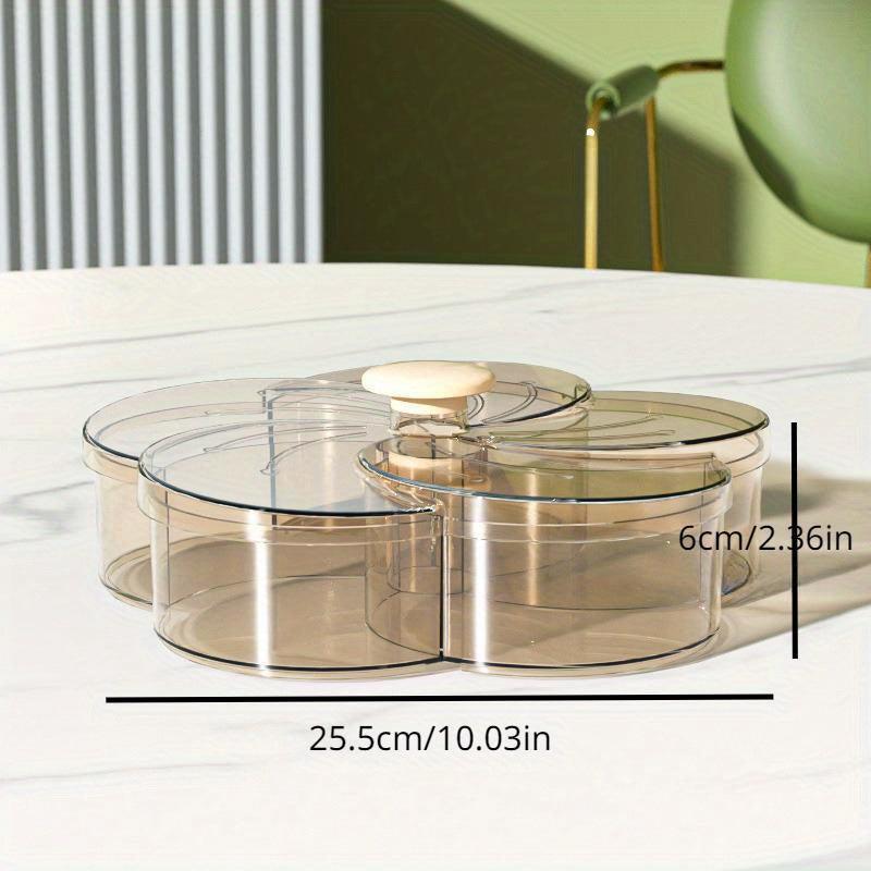 Flower Petal Shaped Snack Serving Tray with Lid for Home Living Room