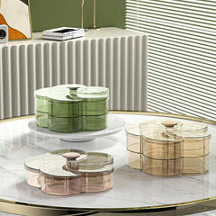 Flower Petal Shaped Snack Serving Tray with Lid for Home Living Room