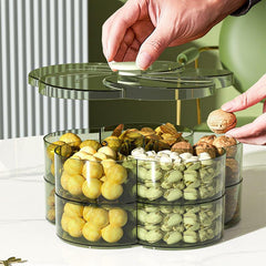 Flower Petal Shaped Snack Serving Tray with Lid for Home Living Room