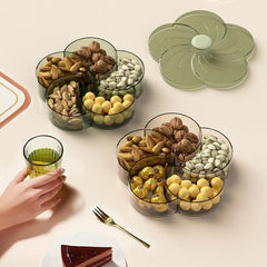 Flower Petal Shaped Snack Serving Tray with Lid for Home Living Room
