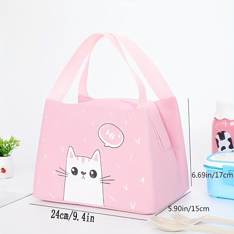 Animal Pattern Insulated Lunch Bag for School Work Picnic Beach