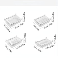 Fridge Drawers Organiser Plastic Storage Box 4 8 Dividers Extendable Drawer