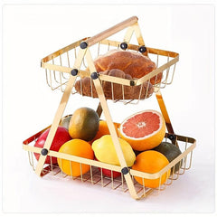 Metal Vegetable and Fruit Storage Rack for Kitchen and Living Room