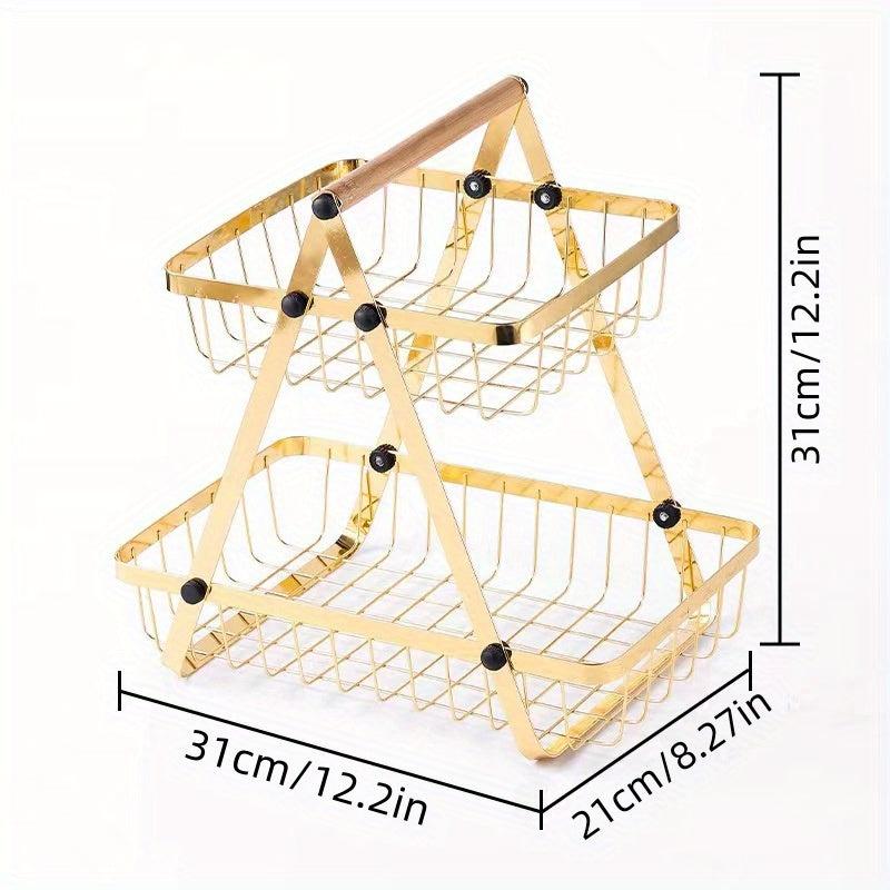 Metal Vegetable and Fruit Storage Rack for Kitchen and Living Room