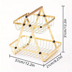 Metal Vegetable and Fruit Storage Rack for Kitchen and Living Room
