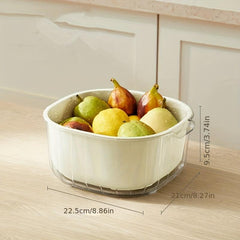 2 in 1 Double Layer Drainage Basket Washing Basin for Fruits and Vegetables