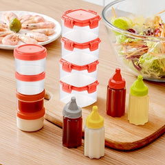 4pcs Kitchen Seasoning Jar Set Outdoor BBQ Portable Small Seasoning Box