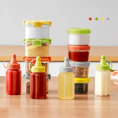 4pcs Kitchen Seasoning Jar Set Outdoor BBQ Portable Small Seasoning Box