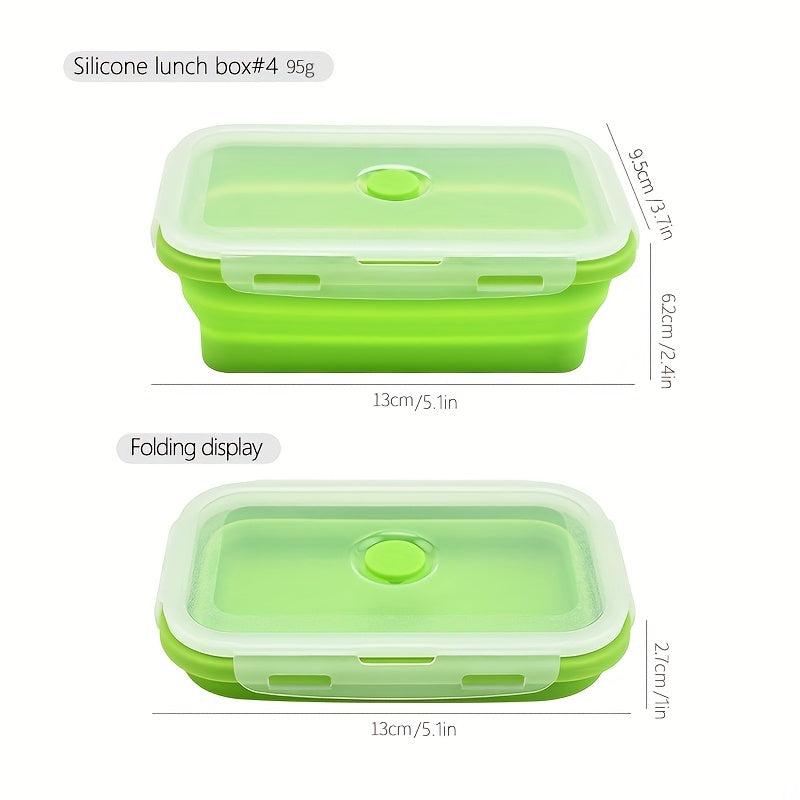 4pcs Leakproof Silicone Insulated Lunch Box Collapsible Bento Box