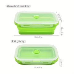 4pcs Leakproof Silicone Insulated Lunch Box Collapsible Bento Box