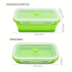 4pcs Leakproof Silicone Insulated Lunch Box Collapsible Bento Box