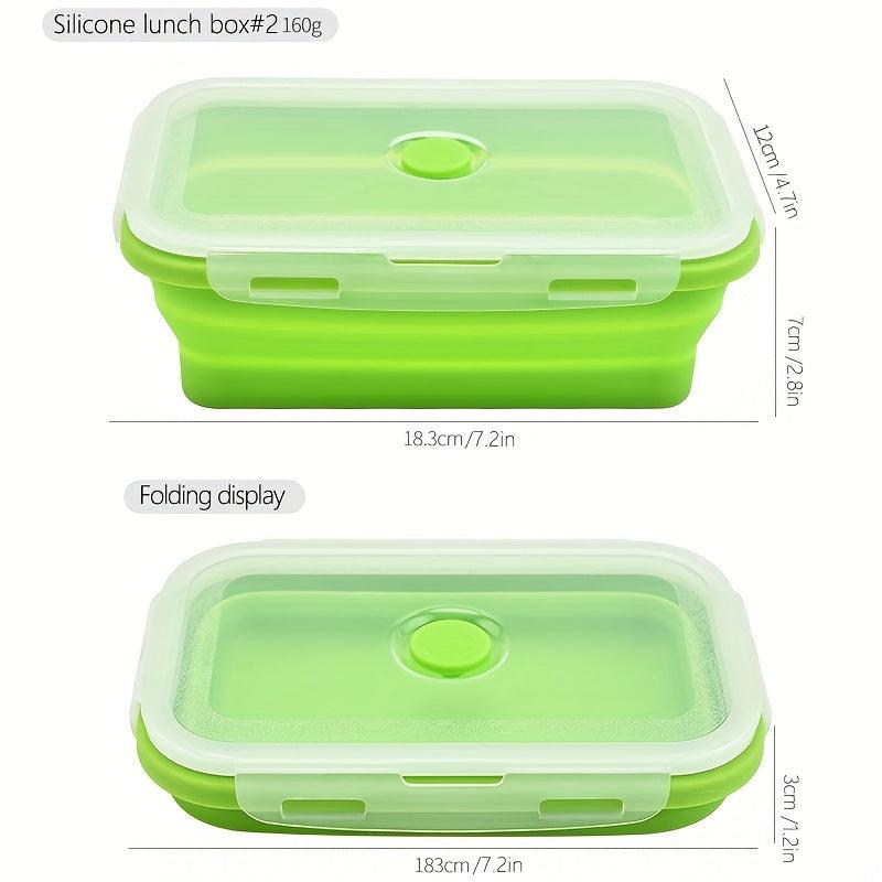 4pcs Leakproof Silicone Insulated Lunch Box Collapsible Bento Box