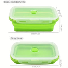 4pcs Leakproof Silicone Insulated Lunch Box Collapsible Bento Box