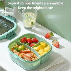 Insulated Lunch Box Divided Bento Box Leakproof Food Container for School