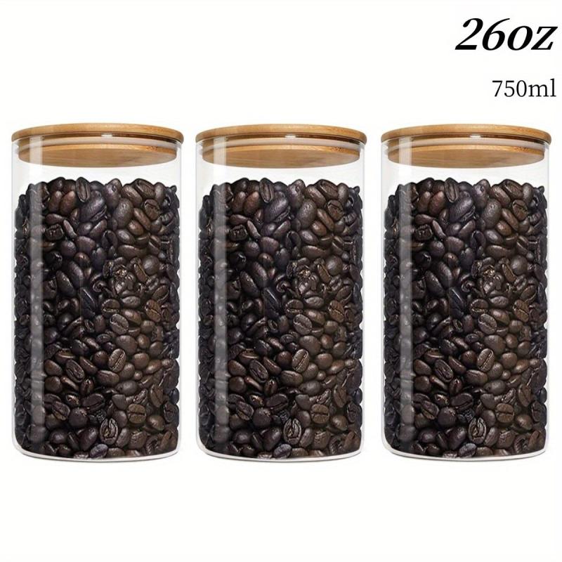 Set of 4 Glass Jars Airtight Lids Candy Storage High Borosilicate Containers