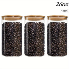 Set of 4 Glass Jars Airtight Lids Candy Storage High Borosilicate Containers