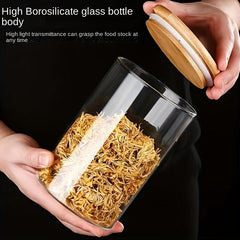 Set of 4 Glass Jars Airtight Lids Candy Storage High Borosilicate Containers