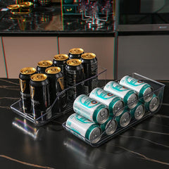 Clear Beverage Storage Rack Dispenser Refrigerator Drawer Organizer