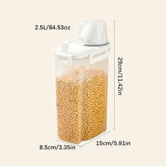 1pc Rice Bucket Four button Sealed Food Storage Jar