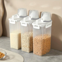 1pc Rice Bucket Four button Sealed Food Storage Jar