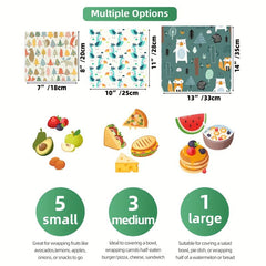 Organic Beeswax Wraps Set for Food Storage Zero Waste Wrap